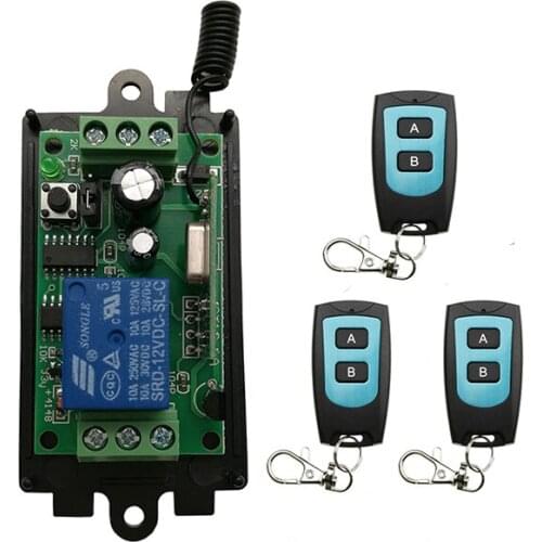 DC 9V 12V 24V 1 CH 1CH Radio Controller RF Wireless Relay Remote Control Switch Transmitter+Receiver Garage Doors /window /lamp
