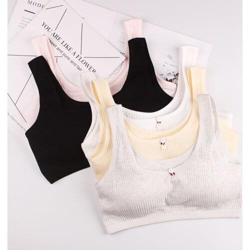 5 Pcs/Lot Girls Bras Cotton Adolescente Girl Underwear Children Training Bra Soft Chest Padded Tops Brassiere For Girls 8-16Y