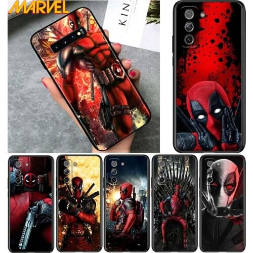 Deadpool Hero Marvel for Samsung Galaxy S21 Ultra Plus Note 20 10 9 8 S10 S9 S8 S7 S6 Edge Plus Soft Black Phone Case