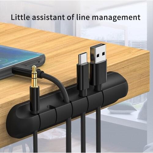 FLOVEME Cable Organizer Silicone USB Cable Winder Desktop Tidy Management Clips Cable Holder for Mouse Headphone Wire