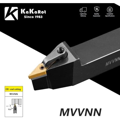 KaKarot External Turning Tool Holder MVVNN1616K16 MVVNN2020K16 MVVNN2525M16 VNMG1604 Carbide Inserts MVVNN Lathe Cutting Tools