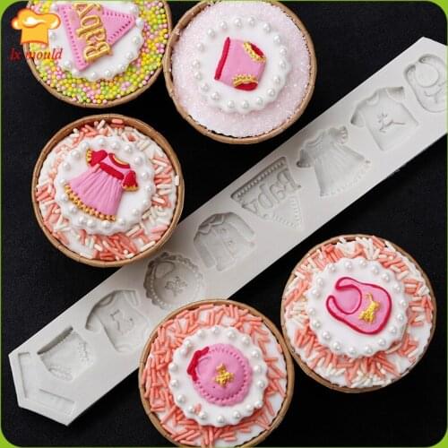 Baby Series Clothes Baby Liquid Silicone Fudge Cake Mould DIY Chocolate Clay Moulds West Point Mold