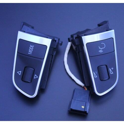 For Audi A6 C6 A4 B8 Q5 A3 A5 A8 Q7 Pair Chrome 4-spoke Multifunctional Steering Wheel Button Switch 4E0 951 527 4E0 951 527 AJ