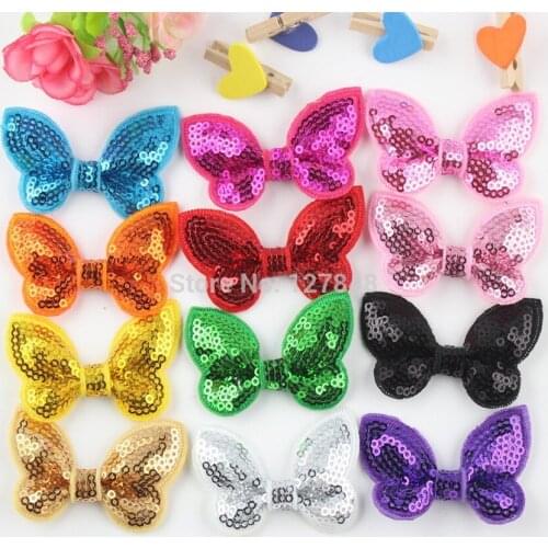 Beauty headdress pet accessories dog hairpin glitter sequin computerized embroidery sequins bow 6cm 50pcs/lot