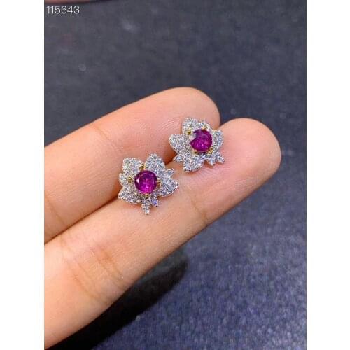 Best Gift Real Natural Garnet gemstone earrings S925 silver earrings women fashion earrings New year gift