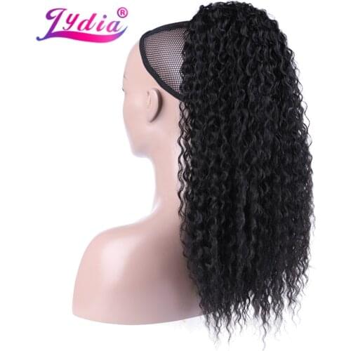 Lydia Synthetic Drawstring Ponytail Afro Kinky Curly Hairpiece With Two Plastic Combs All Colors Available Natural Black Middle