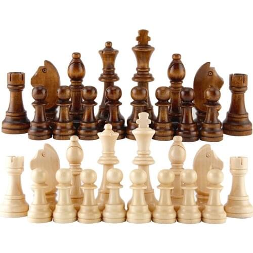 2021 New Arrival Wooden Chess Pieces Hot Sale 55-91mm Height Entertainment Games 32pc/set Parent-Child Interaction Puzzle Toys