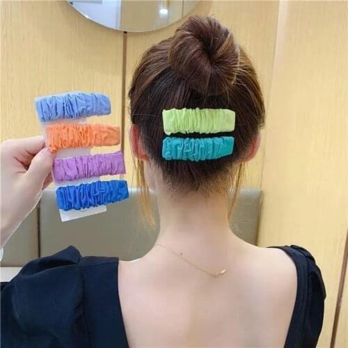 Cotton Linen Solid color Hair Clips For Cute Girls Barrettes Safty Hairpins Headwear Kids Hair Accessories
