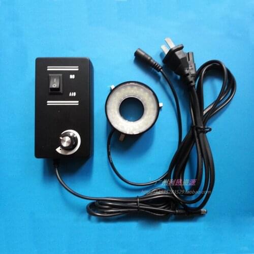 Optical Monocular Microscope Up Illuminator CCD Ring Light Source 27mm Inner Dia 40 LED Adjustable Microscopio Illuminators