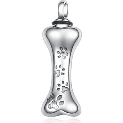 Pet Cat Dog Paw Print Cremation Jewelry For Ashes Wearable Urn Necklace Keepsake Memorial Pendant For Women Men Without Chain