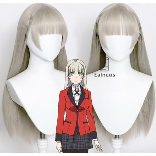 Anime Kakegurui Compulsive Gambler Momobami Ririka Cosplay Wig Women 70cm Long Straight Wigs Heat Resistant Synthetic Hair