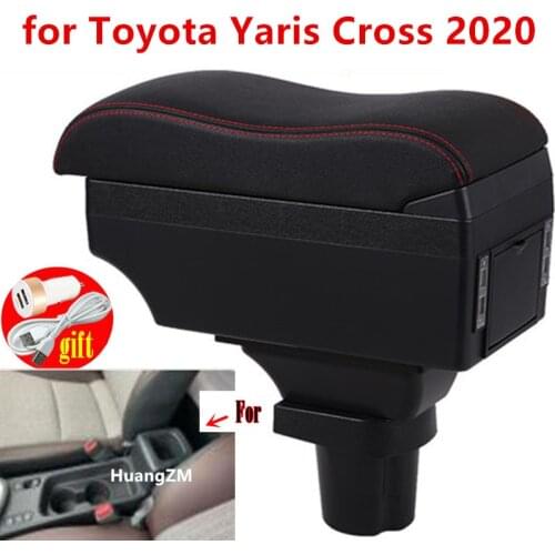 For Toyota Yaris Cross Armrest box 2020 2021 Interior Parts special Retrofit Car Armrest Center Storage box with USB LED light