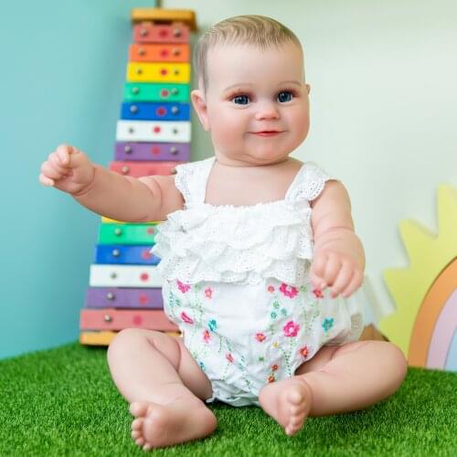 NPK 50CM full Body Silicone Reborn Baby Doll Maddie Girl Toddler High Quality Hand-made Doll 3D Paint with Visible Veins