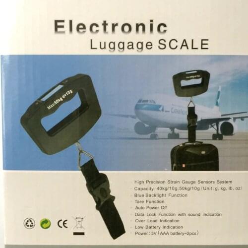 50kg 10g LCD Digital Luggage Belt Scales Handheld Portable Electronic Steelyard Weight Hook Hanging Scale With Strap