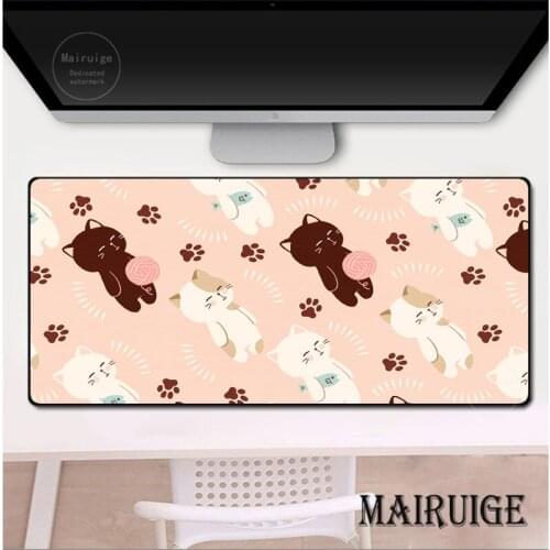 Cute Cartoon Cat Mouse Pad 900x400mm Kawaii Keyboard Mouse Pad for Laptop Notebook Gamer Pad Anti-slip Natural Rubber Mousepads