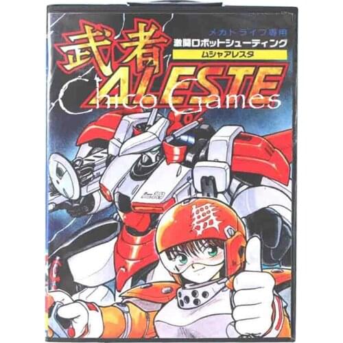 Sega MD games card - Aleste with box for Sega MegaDrive Video Game Console 16 bit MD card
