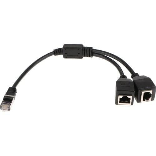 RJ45 Network Splitter Adapter Cable LAN Ethernet 1 Male to 2 Female Cord