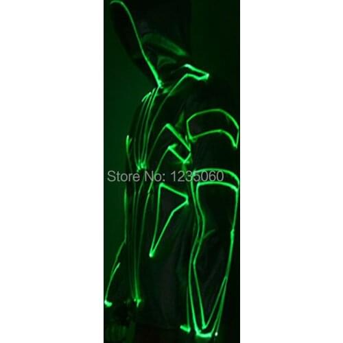 WYY Luminous Jacket LED Vest EL Wire costume Tron suit party light up clothes