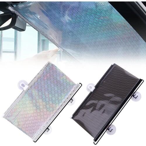 Telescopic Car Windshield Sun Visor Sun Protection Anti-UV Reflective Side Window Shade Cloth Insulate Heat Protective Cover