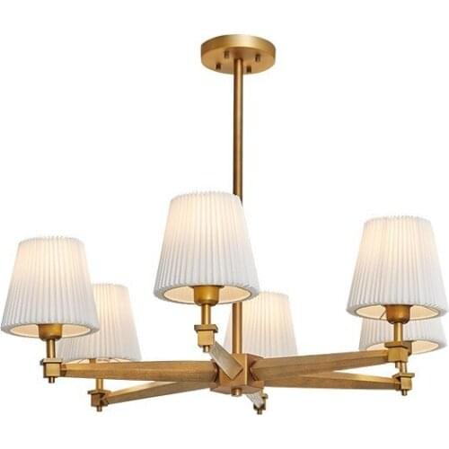 Japanese Minimalist Simple Solid Wood Chandelier Lighting for Living/Model Room Decoration Bedroom Study Hall Store Restaurant