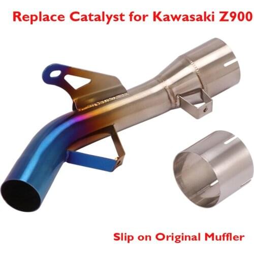 Replace Catalyst Motorcycle Exhaust System Pipe Middle Mid Connection Pipe for Kawasaki Z900 2017 2018 2019