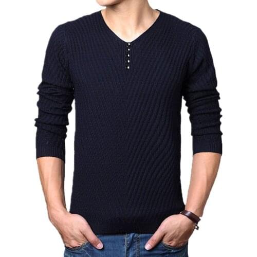 Winter Henley Neck Sweater Men Cashmere Pullover Christmas Sweater Mens Knitted Sweaters Pull Homme Jersey Hombre M-4XL
