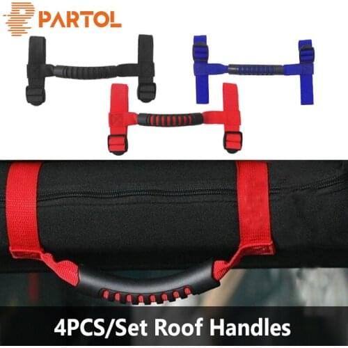1 pc Universal Car Roof Handles Auto Grab Handle Auxiliary Armrest Roll Grab Bar For Jeep Wrangler YJ TJ JK Black/Red/Blue
