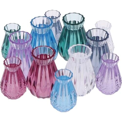 2pcs/set Colorful 1:12 mini model doll house translucent and beautiful vase