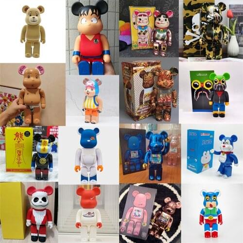 400% toy doll kawaii Street hip-hop graffiti creative trend play with movable blocks bears violent bears anime doll ornaments,K4