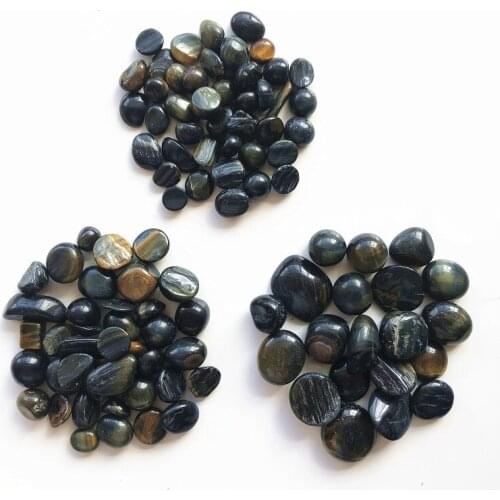 50g 3 Sizes Natural Black Tiger Eye Tumbled Gravels Stones Healing Reiki Natural Crystal Natural Stones and Minerals