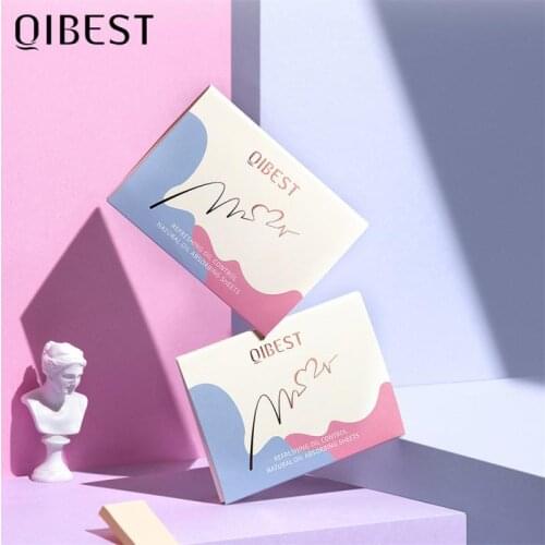 Qibest 50 sheets/pack Green Facial Oil Blotting Sheets Paper Cleansing Face Oil Control Absorbent Paper Beauty Makeup Tools