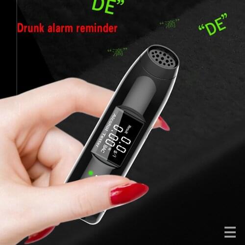 Breath Alcohol Tester Professional Breathalyzer with LCD Screen Air Blown Digital Alcohol Detector Powered USB Charger Keychain