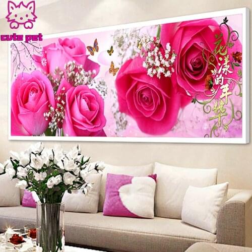Full square round Drill diamond painting Rose flower plant pictures embroidery diamond mosaic painting wall stickers decor large