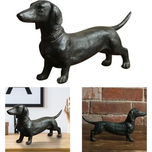 Black Dog Statue Decoration Animals Dog Puppy Art Sculpture Indoor Outdoor Resin Craft Home Decor Ornament