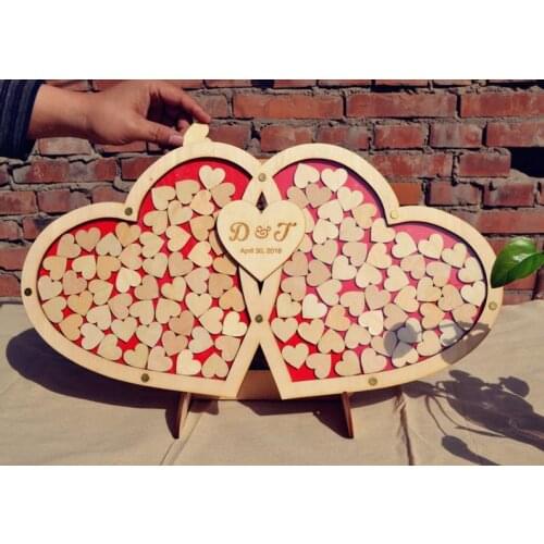 Double Heart Wedding guest book Drop Box, Clear Guest Book, Clear Wedding Guest Book, Rustic Wedding Guest Book, Drop Box, Weddi