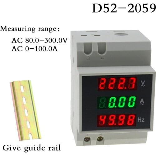 D52-2059 guide type digital digital display ac voltmeter frequency meter.AC80.0-300.0V AC0-100.0A