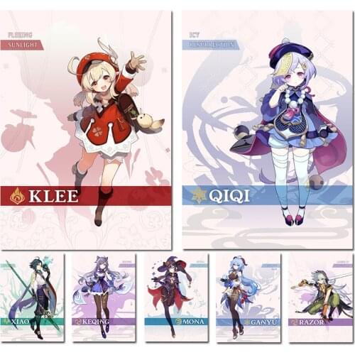 Genshin Impact Series Game Anime Girl Poster HD Print Pictures Canvas Painting Modern Home Decor Bedroom Wall Art Mural