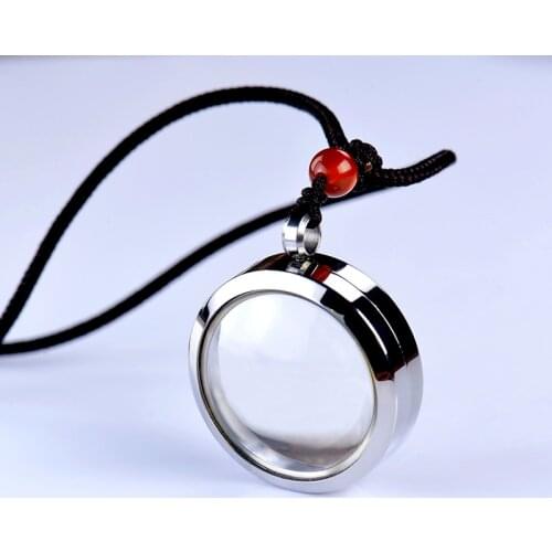 Photo locket pendant necklace stainless steel 31mm 38mm locket pendant necklace for DIY