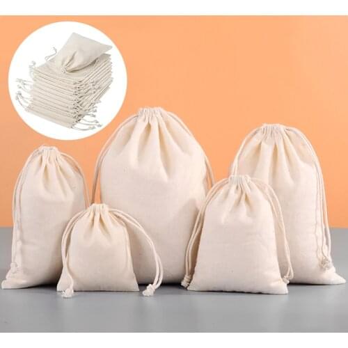 Linen Bundle Pocket Jute Sack Candy Gift Storage Bag Pouch Drawstring Burlap Christmas Jewelry Gift Storage Bag