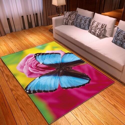 Dream 3D Butterfly Pattern Printing Carpets For Living Room Bedroom Large Area Rugs Kid Home Mat Decor Play Room Floor Crawl Rug