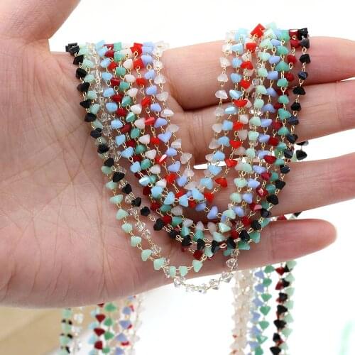 1 Meter Handmade Copper Chain Irregular Crystal Stone Beads Chains for Jewelry Making DIY Necklace Bracelet Anklet Accessories