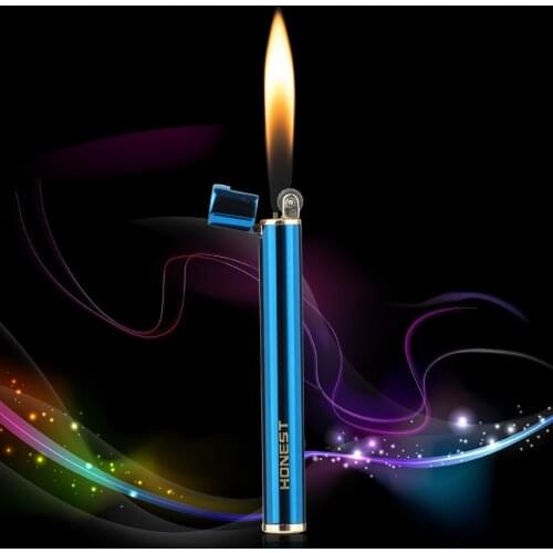Metal Cigarette Lighter Free Fire Wheel Pocket Creative Mini Compact Torch Lighter Outdoor Butane Gas Lighter