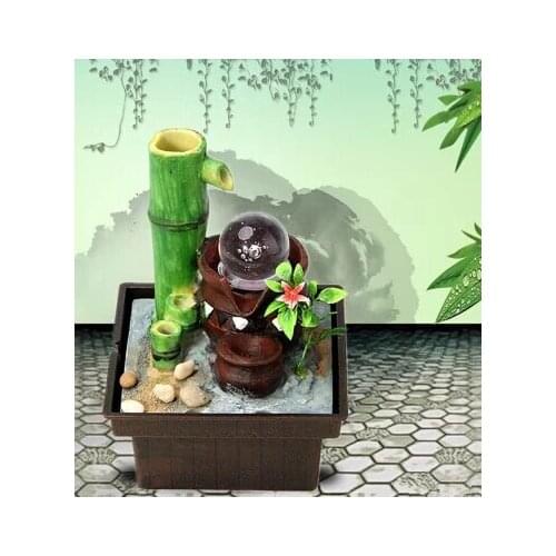 Desktop water fountain water feature bamboo Lucky Feng Shui ornaments office decorations home decoration resin crafts home decor