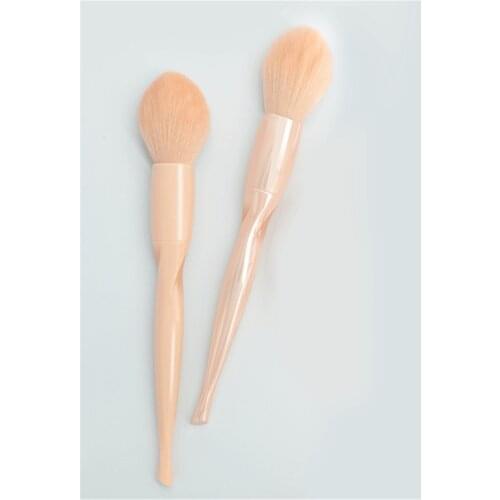 Single Piece Large Size Flame Styling Blusher Highlight Soft Cosmetic Makeup Brush Electroplated Beauty Tools E836
