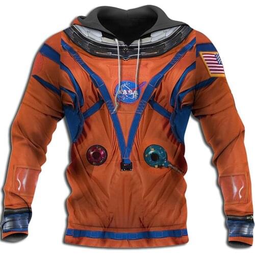 Astronaut Costumes 3D All Over Printed Cosplay Hoodie Autumn Winter Casual Sweatshirt Unisex Zip Jackets Z057