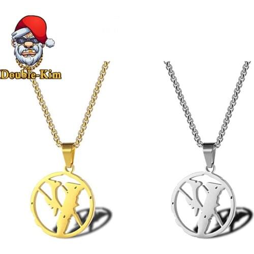 VL Pendant Necklace Men Hiphop Rock Street Culture Titanium Stainless Steel Chain Necklace Fashion Trendy Man Jewelry Gift