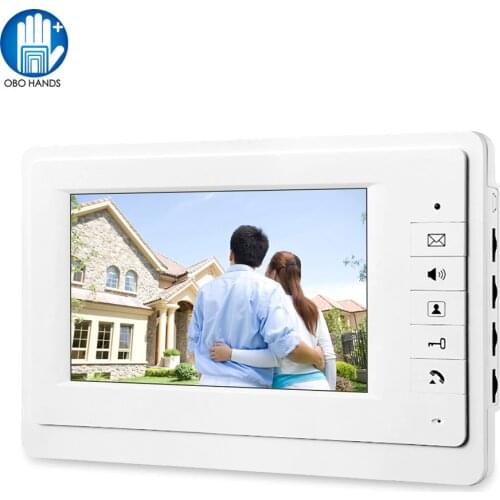 Wired 7" Video Doorbell Intercom Indoor Monitor TFT-LCD Color Screen Video Door Phone Two-way Audio for Home Visual Interphone
