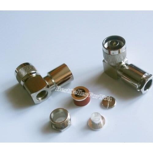 1Pcs N Male Right Angle Clamp For RG8 LMR400 RG213 214 LMR400 7D-FB RF Connector