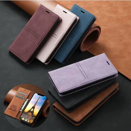 Luxury Leather Flip Case for Huawei P40 P30 P20 Lite Pro Y6 Y7 P Smart 2019 Mate10 Nova 3E 4E Magnetic wallet Cards Holder Cover