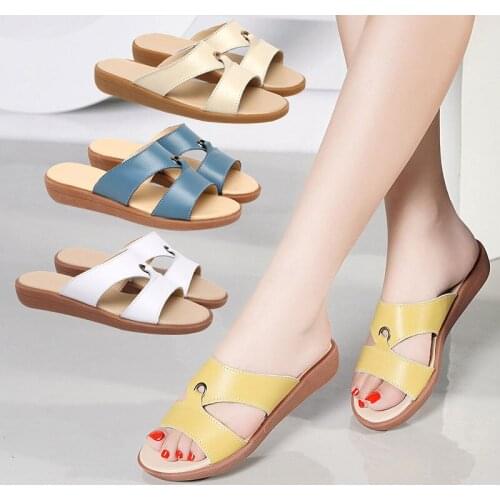 2021 Womens Slipper Open Toe Comfy Sandal Soft Premium Orthopedic Low Heels Walking Sandals Toe Corrector Cushion